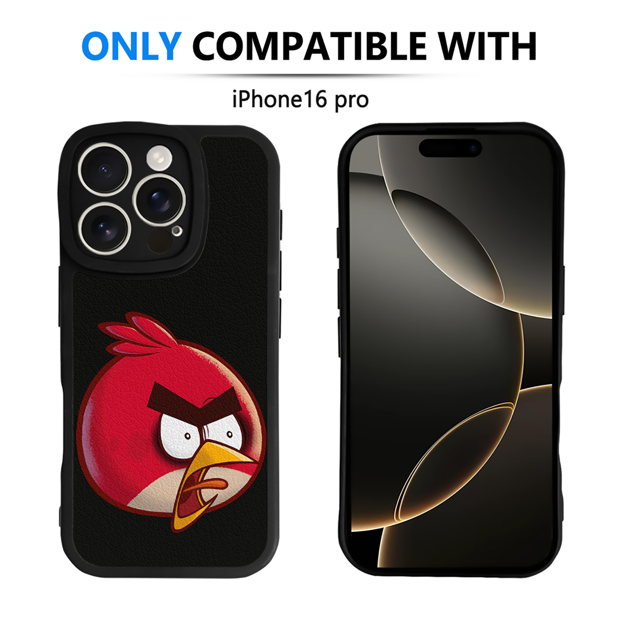 （画像用） Angry Birds アングリーバード 【iPhone 16シリーズ対応】シリコンスマホケース（レザー調） 材質：シリコン